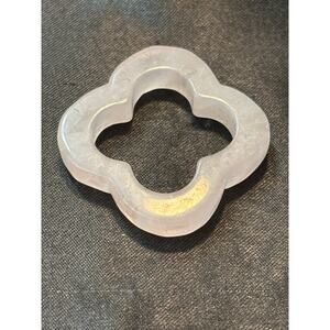 Carved Rose Quartz Clover Pendant / Pendant Only